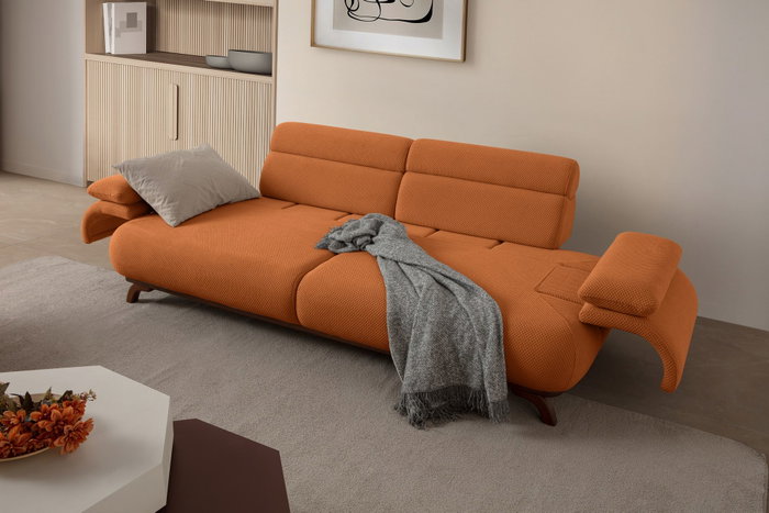 Atelier Del Sofa Bonjo Walnut - Sofá de 3 plazas Rojo azulejo Atelier Del Sofa Bonjo Walnut - Sofá de 3 plazas Rojo azulejo